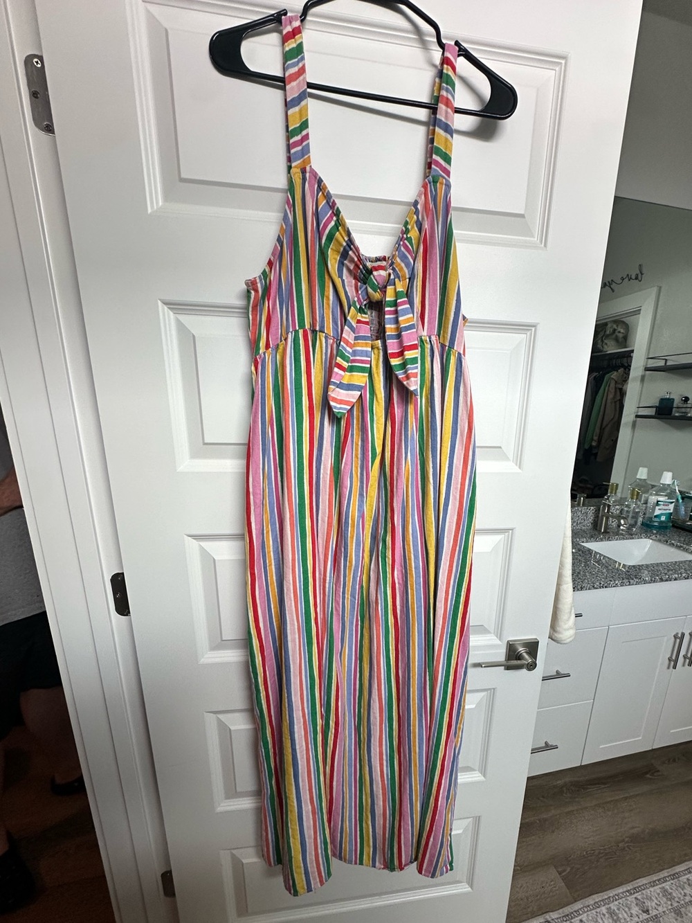 Eloquii Tie Front Striped Maxi Dress Size 18